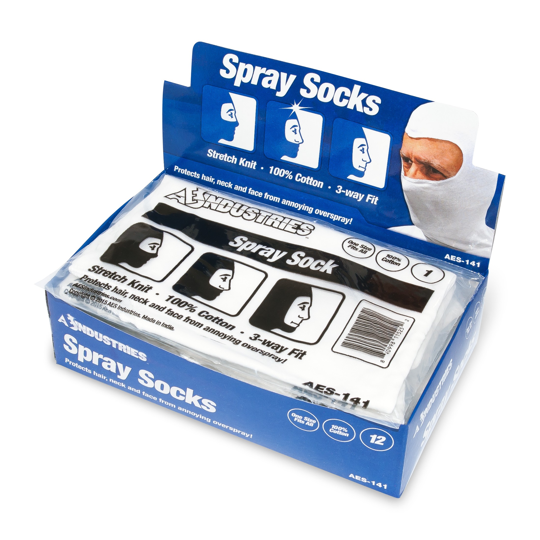 Spray Socks, Cotton, 12pc per Box