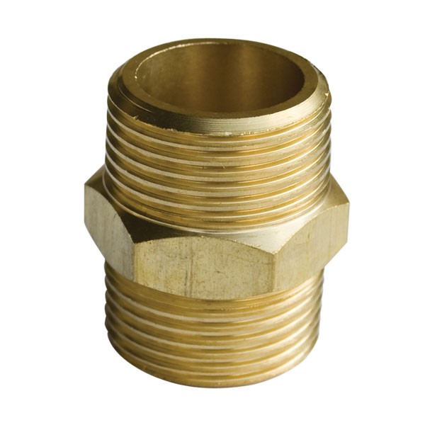 Brass Male Nipple - 3/8" x 3/8"