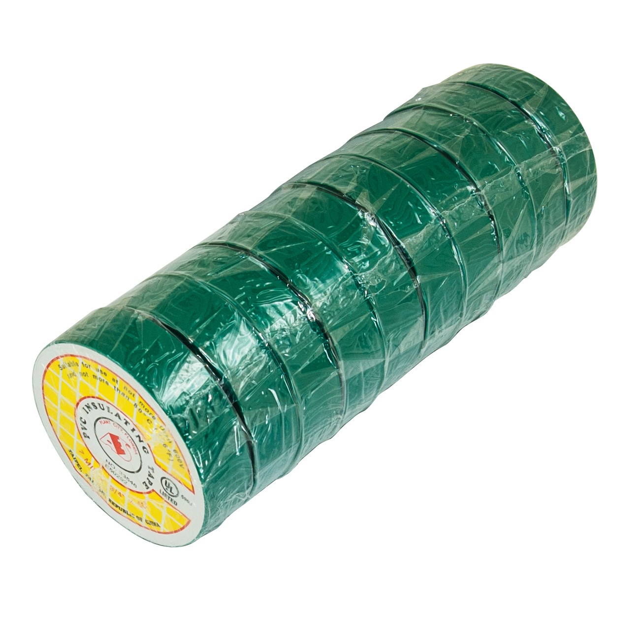 50ft x 3/4" Electrical Tape - Green (10 Rolls) 