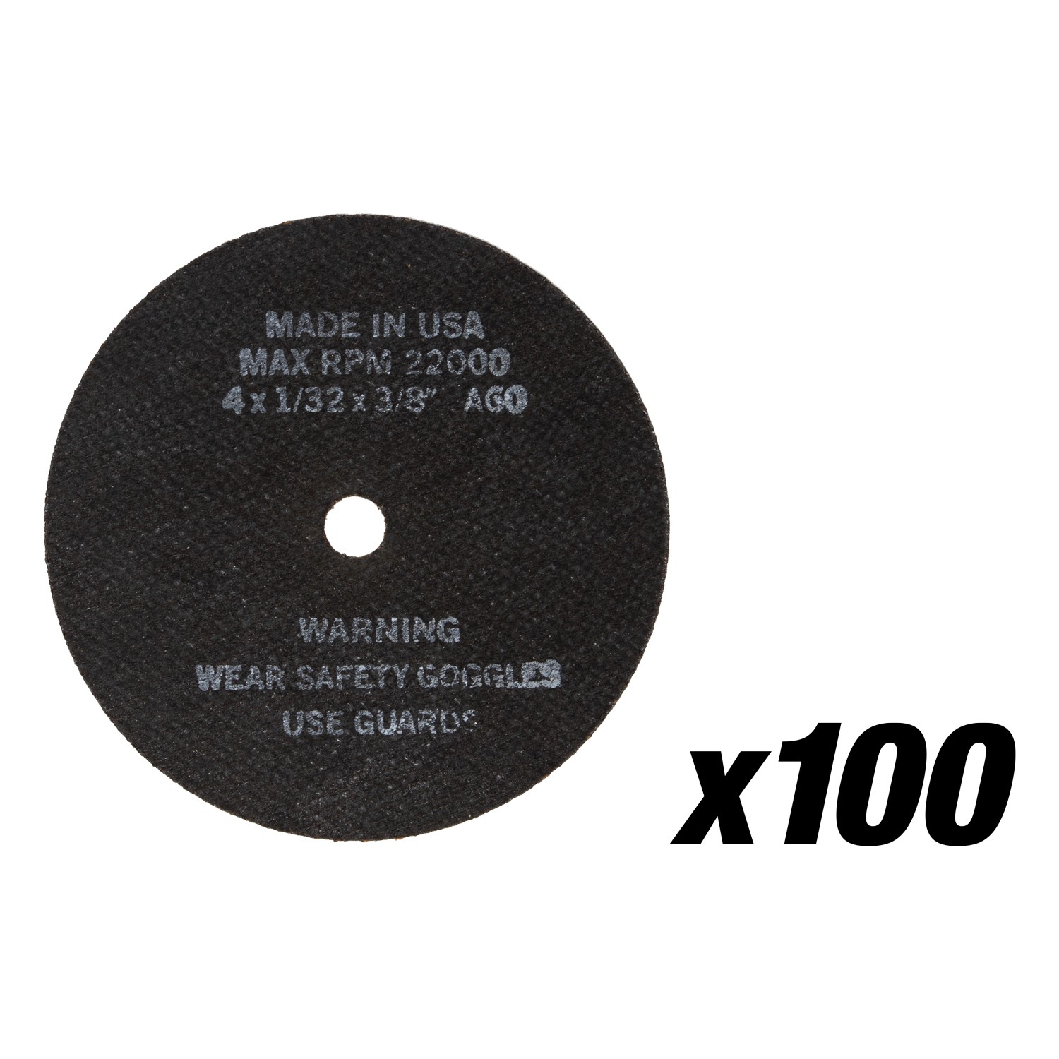 4" x 1/32" Type 1 Industrial Grade Metal Cut-Off Wheel - 100 Pack