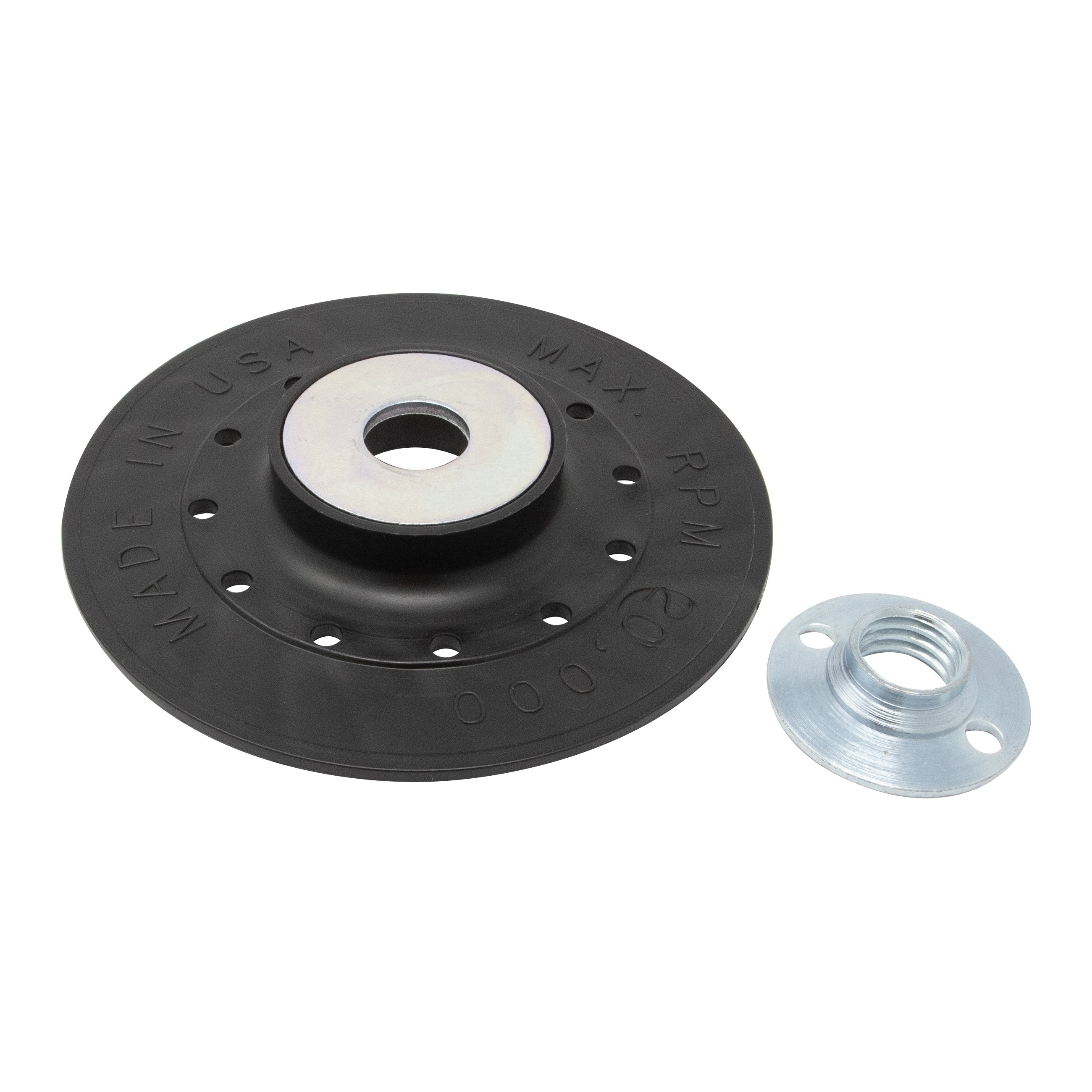 4-1/2" x 7/8" Ventilated Backing Plate with 5/8"-11 Flange Nut