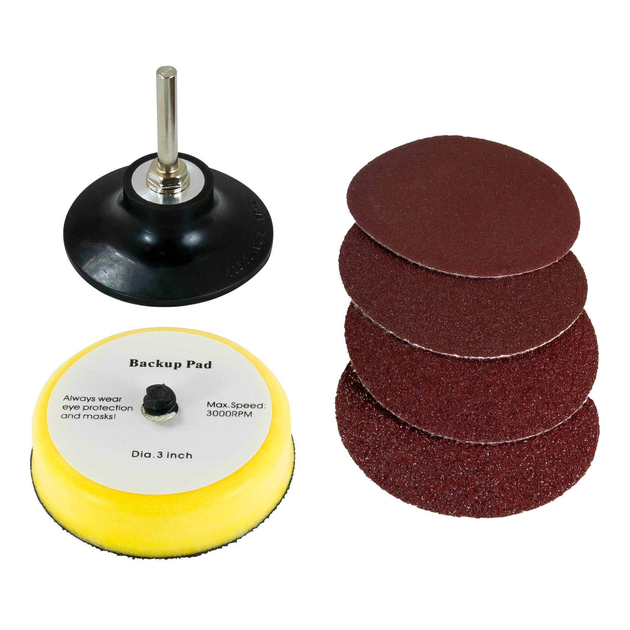 6pc 3" Velcro Sanding Kit