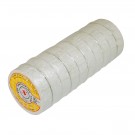 50ft 3/4" Electrical Tape - White (10 Rolls)