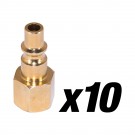 Air Fitting, Brass, 1/4" ID, 1/4" NPT, Female, 10pc Pack