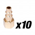 Brass Air Fitting 1/4" NPT  - Compatible with I/M style, 10pc Pack