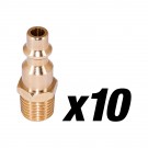 Brass Air Fitting 1/4" NPT  - Compatible with I/M style, 10pc Pack