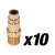 HVLP Ready Brass Air Fitting 1/4" NPT Male - V-style, 10pc Pack