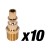 Air Fitting, Brass, 1/4" ID, 1/4" NPT, Male, 10pc Pack
